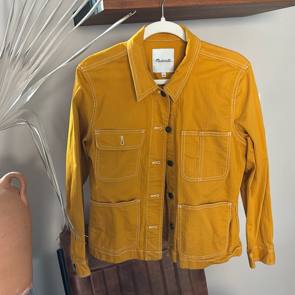 Madewell Yellow Denim Utility Jacket